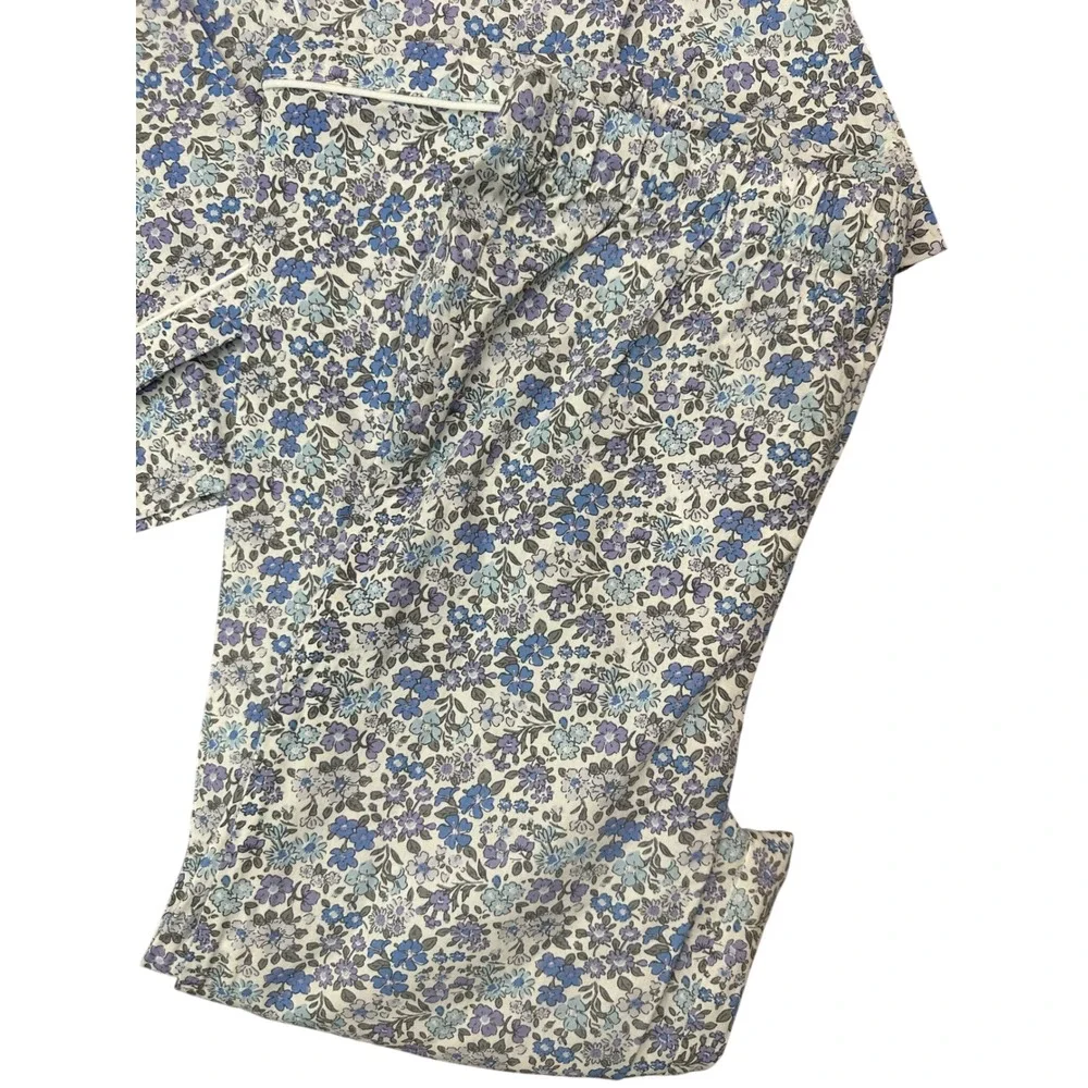 Petite Plume Kids Fleur D'Azur Floral Pajama Set Blue Purple Cotton Size 10 NEW